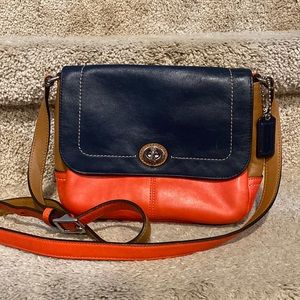 Coach Black and Orange Crossbody Bag